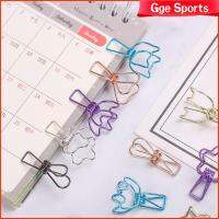 GGE SPORTS 6ชิ้น/ชุดกระดาษ DIY จัดคลิปหนีบกระดาษโลหะตกแต่งเครื่องเขียนในโรงเรียนคลิปทรงปลาสำนักงานออกแบบกลวง