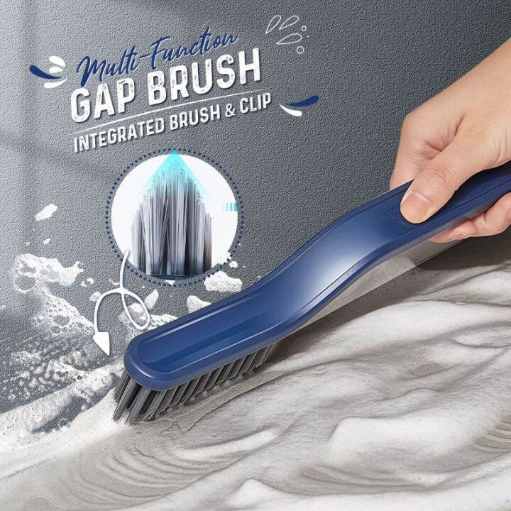 1pc PP Gap Cleaning Brush, Minimalist Yellow Long Handle Gap Brush For Home