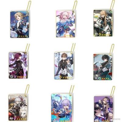 HZ Honkai: Star Rail Keychain Anime Keyring Acrylic Cute Bag Pendant Cartoon Himeko March 7th Serval Key Chain Gifts ZH