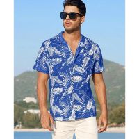 2023 New Hawaiian Shirts For Men Short Sleeve Tops Feather Graphic Clothing Beach Vacation Apparel Oversized Fashion Mens Shirts