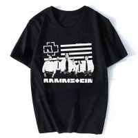 R-Rammstein เสื้อยืดร็อคเมทัลคอกลมเสื้อยืดคอกลมแขนลำลองขาสั้นพิมพ์ลายแฟชั่นเสื้อ100% ใหม่ฤดูร้อนคอกลมเสื้อยืดตลก