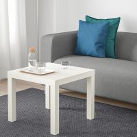 Side table, white,black, 55x55 cm