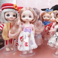 [HOT 2023] Beauty Girl ตุ๊กตา BJD 16ซม.13ข้อต่อเคลื่อนที่ได้ตุ๊กตาผมยาว3D ตาของเล่น Bjd ชุดเดรสสำหรับเด็กหญิง Up ของเล่นเเต่งหน้าของขวัญตุ๊กตา