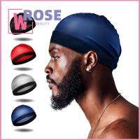 NAILS 97 STORE สีทึบทึบ หมวก durag ผู้ชาย โพลีเอสเตอร์ หมวก durag หลากสี ของใหม่ หมวกลายคลื่น สำหรับผู้ชาย