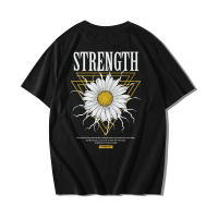 เสื้อยืดแขนสั้นคอกลม Cotton 100% สกรีนลาย STRENGTH (STREETWEAR)