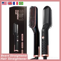 ☈ 2021 Hair Straightener Brush Beard Straightener Brush Multifunctional Straightening Hair Hot Comb Curling Iron Ionic Heat Brush