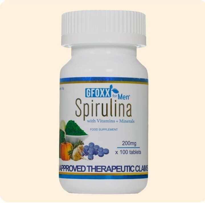 Spirulina For Men With Probiotics By Gfoxx International 100 Tablets Organic Spirulina For Men 0905