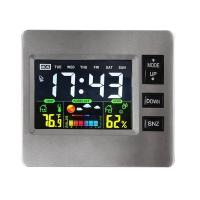 1 PCS Digital Alarm Clock Snooze Alarm Clock with LCD Weather Display Temperature,