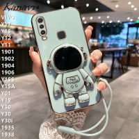 Kanavi เคสโทรศัพท์แฟชั่นสำหรับ Y12 VIVO Y17 Y15 Y12i Y11 1901 1902 1904 1906 Y15S Y15A Y01 Y19 Y50 Y30 Y30i ขาตั้งนักบินอวกาศที่ได้รับความนิยมเคสโทรศัพท์พร้อมสายคล้องฝาครอบโทรศัพท์