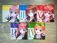 Shikishi anime Ver.1 ชิกิชิอนิเมะเรื่องเจ้าสาวของผมเป็นแฝดห้า (5 toubun no hanayome) ขนาด 17.5 x 17.5 cm หนา 2 mm ขอบทอง (ชุดที่ 1)