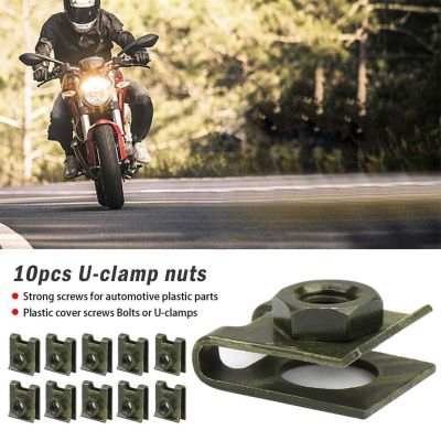 New 10psc U-M6 Clamp Nut Motorcycle Electric Car Plastic Parts Nut High Card Solid Wholesale Screws Buckle License Plate Qu B2W9