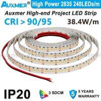 High Power 2835 LED Strip Light 240LEDs/m 38.4W/m CRI95/90 12mm PCB 24V High Density 1200LEDs/Reel Dimmable LED Lights for Room LED Strip Lighting