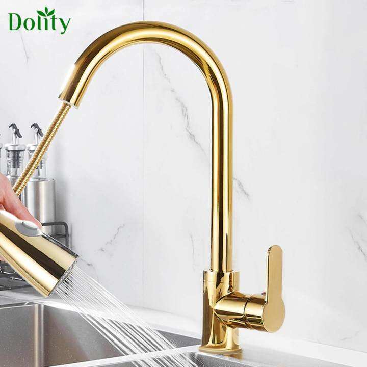 Dolity Flexible Kitchen Sink Faucet 2 Modes Single Handle for Bathroom