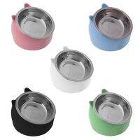 Stainless Steel Cat Dog Food Bowl 15°Slanted Non-slip Utensils Puppy Feeding Container Supplies