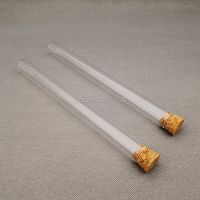 10pcs 20x200mm flat bottom Glass test tube with cork stopperLab Thickened glass reagent reaction vessel