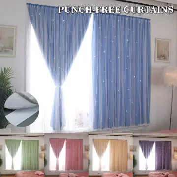 Free-Punching Velcro Curtains Embroidered Yarn Curtain Full Blackout  Curtains For Living Room Bedroom Window Shading Cloth - AliExpress