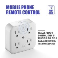 Us Standard Smart Socket Wifi Bluetooth Wall-Mounted Plug-In Timing Switch Tuya 4port Power Apply To Alaxa Google Home Appliance Ratchets Sockets