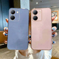 หรูหรา เคสVivo Y36 V27 Pro 5G V27e Y02 Y16 Y22 Y35 สีมาการองชุบการออกแบบยางปลอกอ่อน vivo Y36 V27e V27 Y16 เคสโทรศัพท์