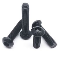 10/50pcs M1.6 M2 M2.5 M3 M4 M5 M6 M8 Black Grade 10.9 Steel ISO7380 Hexagon Hex Socket Head Button Mushroom Allen Bolt Screw Screw Nut Drivers