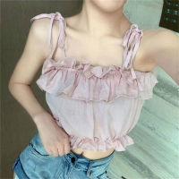 QUNED Solid Lacing Bow IRT ผู้หญิงชุดชั้นในแฟชั่นฤดูร้อน sleevesless Crop TOP