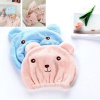 Cute Bear Microfiber Hair Turban Strong Absorb Quickly Dry Hair Hat Wrapped Hooded Towel Bathing Cap Dry Hair Hats Washcloth