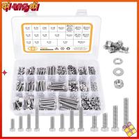 QIANGDI 480PCS 304สแตนเลสสตีล สลักเกลียวเมตริก M4 M5 M6 13ขนาดทั่วไป Bolt NUTS washers Assortment KIT พร้อมกล่องเก็บของ สลักเกลียวและน็อต มืออาชีพด้านการ