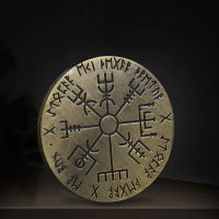 Nordic เหรียญไวกิ้ง Vegvisir Guidepost เข็มทิศเหรียญที่ระลึกคอลเลกชัน Talisman ของขวัญของที่ระลึกงานฝีมือตกแต่งบ้านเครื่องประดับ-iodz29 shop