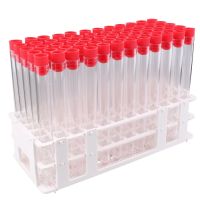 【CW】☸  60 piece Test Tubes 15ml  (16x150mm ) Plastic Tube Set with Caps and Rack