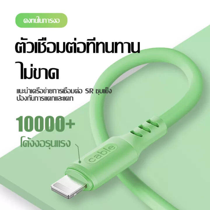 สายชาร์จสำหรับไอโฟน-สายชาร์จเคเบิล-2-4a-ชาร์จเร็ว-สายชุบซิลิโคน-for-iphone-5-5c-6-6s-7-7p-8-x-xr-xs11-11pro-12-ipad-ipod-รับประกัน1ปี-by-gesus-store