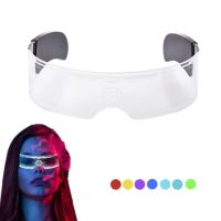 LED Visor Glasses LED Visor Light Up Futuristic Glasses 7 Colors LED Party Luminous Glasses For Halloween Cosplay Party Bar