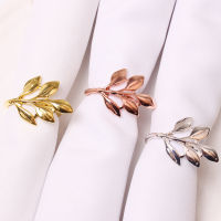 Decor Wedding Gold Christmas Circle Fall Table Leaves Napkin Holder Ring