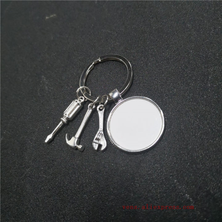 sublimation-blank-dad-keychains-key-ring-heat-transfer-printing-blank-diy-materials-20pcslot