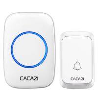 CACAZI A06-DC 1ถึง1ประเภทไฟบ้านไร้สายอัจฉริยะกริ่งประตูเสียงดนตรีกันน้ำ (สีขาว)