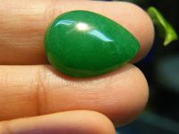 ยกเขียว พลอย สังเคราะห์ สี เขียวห ยก พม่า รูปทรงหยดน้ำ SYNTHETIC  JADE BURMA GREEN  10x15 MM  ม (1 เม็ด) PEAR  Shape (1 pcs)..