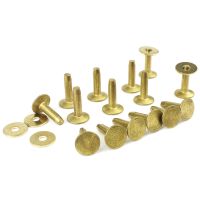 20pcs High quality Solid Brass rivets &amp; burrs 12" leather craft belt luggage rivets studs Permanent Tack Fasteners