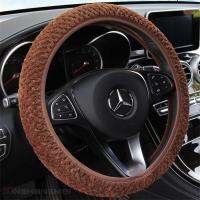 Plush Car Steering-wheel Cover Plush Warm Wheel Covers Winter Faux Fur Hand Brake &amp; Gear Cover Set Car Interior Accessories