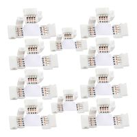 50 Pcs T Shape 4 Pins Connector 10mm Right Angle Corner Solderless Connector Clip for SMD 5050 RGB LED Strip Lights