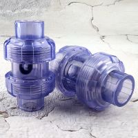 20 63mm UPVC Transparent Socket Type Check Valve Aquarium Tank Flap Double Union Joint Water Pipe Non-Return Valve