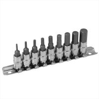 1/4DR ชุดลูกบ๊อกบิตหกเหลี่ยม (9 ชิ้น)  1/4Dr Hex Bit Socket Set (9 Pcs)