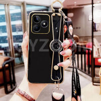 เคสสำหรับ Realme C53เคสโทรศัพท์6D สายรัดข้อมือไฟฟ้า + ฝาครอบหลังซิลิโคนนิ่มเชือกยาว