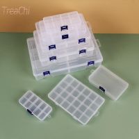 ☑✾ Transparent Plastic Lattice Jewelry Storage Box Electronic Accessories Box Classification Lattice Jewelry Box Small Parts Box