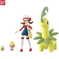 Presae Bandai Shokugan Pokemon Scale World Johto Region Lyra Bayleef Natu Smoochum Collection Anime Figure Action Model Toys Gif