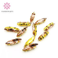 Free shipping 4x15mm Water Red Horse eye shape 50pcspack Glass Crystal Gold bottom sew on claw rhinestones diy Garment