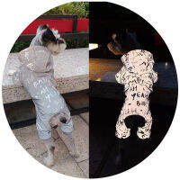 Winter Reflective Overalls Chihuahua Jumpsuit Waterproof Dog Clothes Four-legged Letter Fleece Jumpsuites clothing