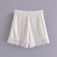 Wholesale Fashion Solid Color Crochet Casual Shorts 6540