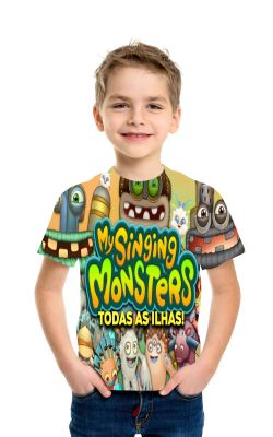2023 My Singing Monsters Boys and Girls Short Sleeve T-shirt Cotton 3D Digital Printing Fashion Kids Clothing Casual Tops 30