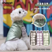 [COD] Dog New Flowing Gold Leather Windproof Warm Small and Medium Clothing