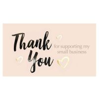 50pcs 5*9cm Thank You Cards for Supporting My Small Business Shopping Purchase Thanks Greeting Cards Gift Message Card Writable Greeting Cards