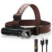 Sofirn HS40 USB C Rechargeable Headlamp 18650 Super Bright SST40 LED Torch 2000lm with 2 Modes Power Indicator