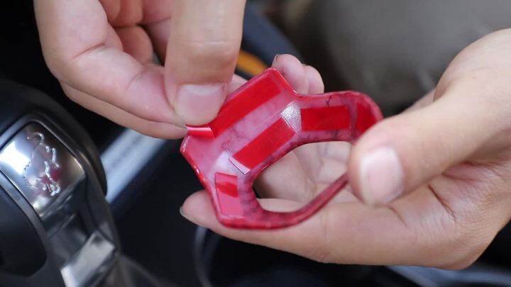 BAWA Carbon Fiber Grain Car Gear Shifter Head Decoration Shell Cover ...